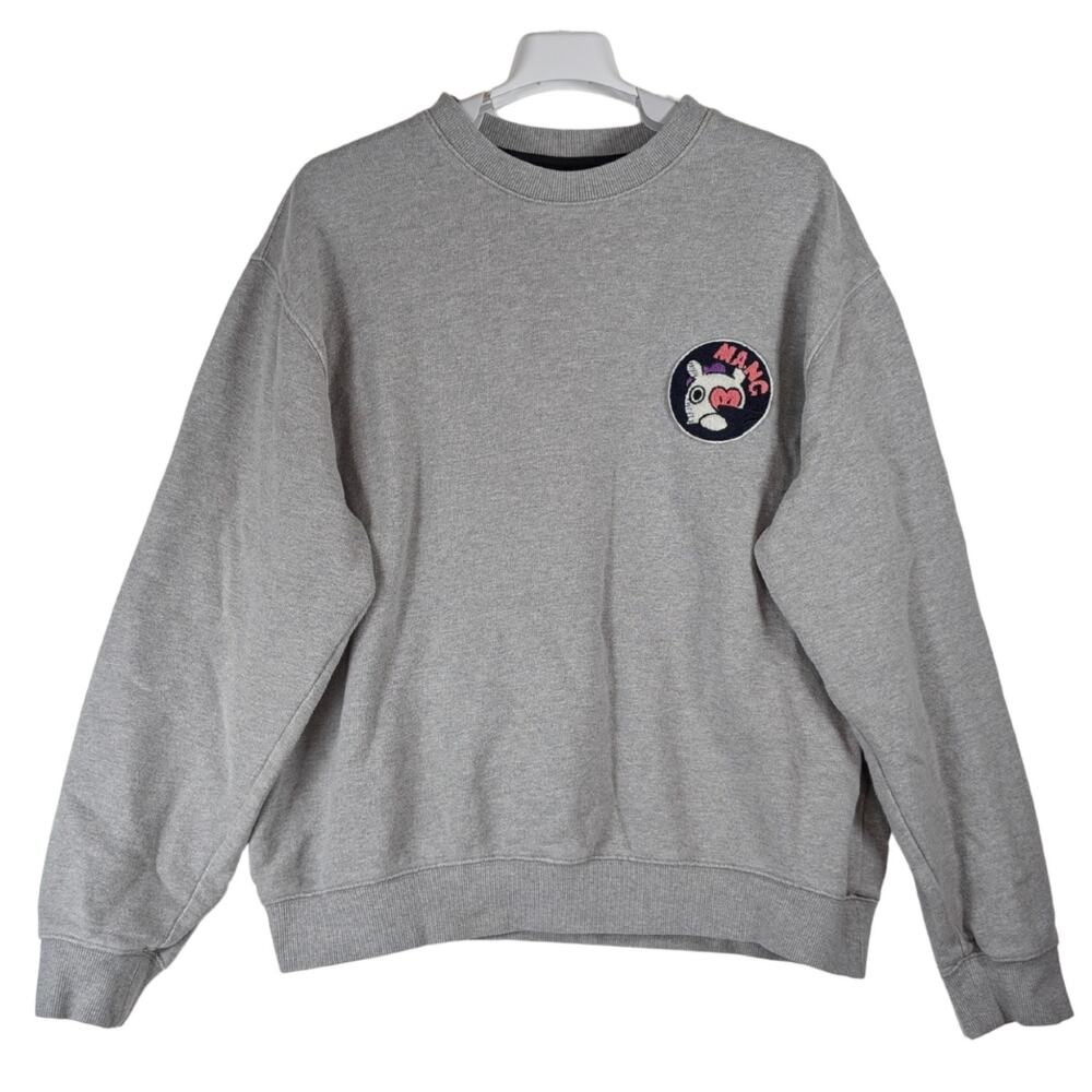BT21 Universtar  BTS Wapen Mang Crewneck Sweater Grey Women’s Size Large L USED